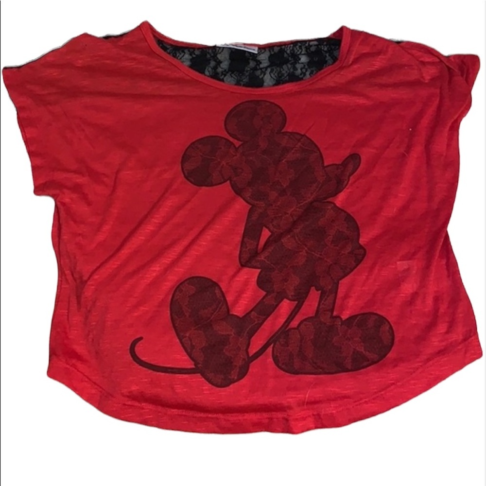 Mickey crop top/cropped baby tee/cropped cotton T-shirt